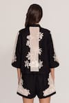Shop_RANNA GILL_Black Viscose Embroidery Collared Alice Shirt _at_Aza_Fashions