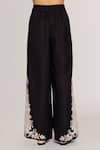 Shop_RANNA GILL_Black Viscose Embroidery Khloe Pant _Online_at_Aza_Fashions