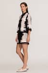 Buy_RANNA GILL_Black Viscose, Linen Embroidery Noa Shorts _Online_at_Aza_Fashions