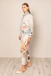 RANNA GILL_Multi Color Viscose, Linen Embroidery Collared Bora Buttondown Shirt And Pants _Online_at_Aza_Fashions