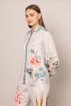 Buy_RANNA GILL_Multi Color Viscose, Linen Embroidery Collared Bora Buttondown Shirt And Pants _Online_at_Aza_Fashions