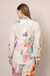 Shop_RANNA GILL_Multi Color Viscose, Linen Embroidery Collared Bora Buttondown Shirt And Pants _at_Aza_Fashions