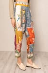 RANNA GILL_Multi Color Linen, Viscose Tina Pleated Rara Pants _Online_at_Aza_Fashions