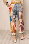 Shop_RANNA GILL_Multi Color Linen, Viscose Tina Pleated Rara Pants _at_Aza_Fashions