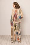 Shop_RANNA GILL_Multi Color Viscose Sequins Round Neck Rie Sheer Yoke Co-ord Set _at_Aza_Fashions