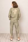 Shop_RANNA GILL_Green Polyester Embroidery Raylen Rara Pant _at_Aza_Fashions