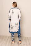 Shop_RANNA GILL_White Crepe Embroidery Collared Elaya Tunic And Pant Set _at_Aza_Fashions
