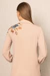 Shop_RANNA GILL_Beige Georgette Embroidery Collared Bruna Blouse _at_Aza_Fashions