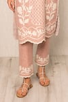 Buy_RANNA GILL_Pink Polyester Embroidery Round Neck Miraya Printed Kurta And Pant Set _Online_at_Aza_Fashions