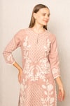 Shop_RANNA GILL_Pink Polyester Embroidery Round Neck Miraya Printed Kurta And Pant Set _Online_at_Aza_Fashions