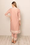 Shop_RANNA GILL_Pink Polyester Embroidery Round Neck Miraya Printed Kurta And Pant Set _at_Aza_Fashions
