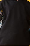 Anthrilo_Black Fleece Placement Pattern Sweatshirt And Joggers Set _at_Aza_Fashions