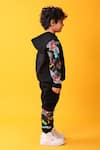 Anthrilo_Black Fleece Placement Pattern Sweatshirt And Joggers Set _Online