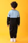 Shop_Anthrilo_Black Fleece Color Block Sweatshirt And Joggers Set _at_Aza_Fashions