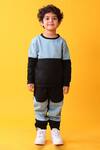 Buy_Anthrilo_Black Fleece Color Block Sweatshirt And Joggers Set _at_Aza_Fashions