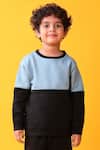 Shop_Anthrilo_Black Fleece Color Block Sweatshirt And Joggers Set _Online_at_Aza_Fashions