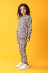 Anthrilo_Brown Fleece Leopard Pattern Sweatshirt And Joggers Set _at_Aza_Fashions