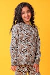 Buy_Anthrilo_Brown Fleece Leopard Pattern Sweatshirt And Joggers Set 