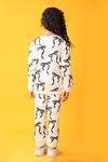 Shop_Anthrilo_White Fleece Bow Pattern Sweatshirt And Joggers Set _at_Aza_Fashions