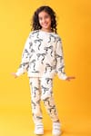 Buy_Anthrilo_White Fleece Bow Pattern Sweatshirt And Joggers Set _at_Aza_Fashions