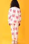 Shop_Anthrilo_White Fleece Bow Pattern Sweatshirt And Joggers Set _at_Aza_Fashions