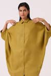 Buy_The Summer House_Olive Green Linen Collared Perico Shirt _at_Aza_Fashions