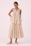 Buy_The Summer House_Beige Cotton Mikhail Handwoven Skirt _at_Aza_Fashions