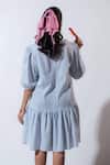 Buy_Vaani Beswal_Blue Applique Collared Whimsy Handwoven Cotton Dress _Online_at_Aza_Fashions