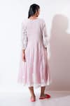 Shop_Vaani Beswal_Pink Embroidery Round Neck Daylight Dress _at_Aza_Fashions