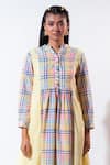 Vaani Beswal_Multi Color Collared Plaid Dress _Online_at_Aza_Fashions