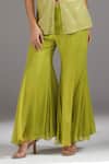 Buy_Two Sisters By Gyans_Green Georgette Sequins, Zari Halter Neck Embroidered Peplum Tunic And Sharara Set 