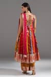 Shop_Two Sisters By Gyans_Pink Sequins, Cut Work Round Neck Noor-e-banaras Anarkali Set _at_Aza_Fashions