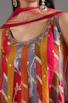 Buy_Two Sisters By Gyans_Pink Sequins, Cut Work Round Neck Noor-e-banaras Anarkali Set 