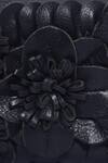Buy_Jasbir Gill_Black Fabric Flowers Floral Embellished Clutch _Online_at_Aza_Fashions