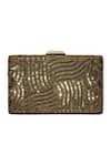 Buy_Jasbir Gill_Gold Sequins Box Clutch _at_Aza_Fashions