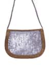 Buy_Jasbir Gill_Silver Beads, Sequins Metal And Foldover Clutch _Online_at_Aza_Fashions
