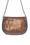 Buy_Jasbir Gill_Gold Sequins Metal Bead And Foldover Clutch _Online_at_Aza_Fashions