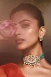 Paisley Pop_Green Pearls Kundan Necklace Set _Online_at_Aza_Fashions