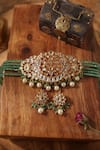 Buy_Paisley Pop_Green Pearls Kundan Necklace Set _Online_at_Aza_Fashions