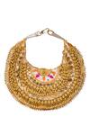 5elements_Gold Sequins, Beads Vamika Embroidered Bag _at_Aza_Fashions