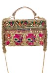 Shop 5elements Pink Embroidery Aira Clutch Online at Aza Fashions Shop_5elements_Pink Embroidery Aira Clutch _Online_at_Aza_Fashions