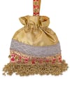 Buy 5elements Gold Embroidery, Tassels, Fringe Prisha Potli Bag Online at Aza Fashions Buy_5elements_Gold Embroidery, Tassels, Fringe Prisha Potli Bag _Online_at_Aza_Fashions