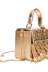 Shop 5elements Gold Embroidery, Beads, Tassels Hritvi Clutch Online at Aza Fashions Shop_5elements_Gold Embroidery, Beads, Tassels Hritvi Clutch _Online_at_Aza_Fashions