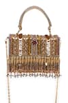 5elements_Gold Sequins, Beads Aadvika Embroidered Clutch _at_Aza_Fashions