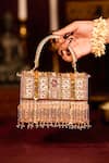 5elements_Gold Sequins, Beads Aadvika Embroidered Clutch _Online