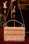 Shop 5elements Gold Beads Avika Embroidered Clutch at Aza Fashions Shop_5elements_Gold Beads Avika Embroidered Clutch _at_Aza_Fashions