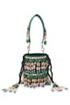 5elements_Green Beads Janvika Potli Bag _Online_at_Aza_Fashions