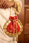 Buy_5elements_Red Embroidery, Beads Avika Potli _at_Aza_Fashions
