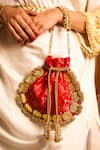 Shop_5elements_Red Embroidery, Beads Avika Potli _at_Aza_Fashions