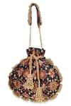 Shop_5elements_Black Beads, Tassels Avika Embroidered Potli _Online_at_Aza_Fashions